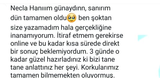 Ben şoktan size yazamadım hala gerçekliğine inanamıyorum